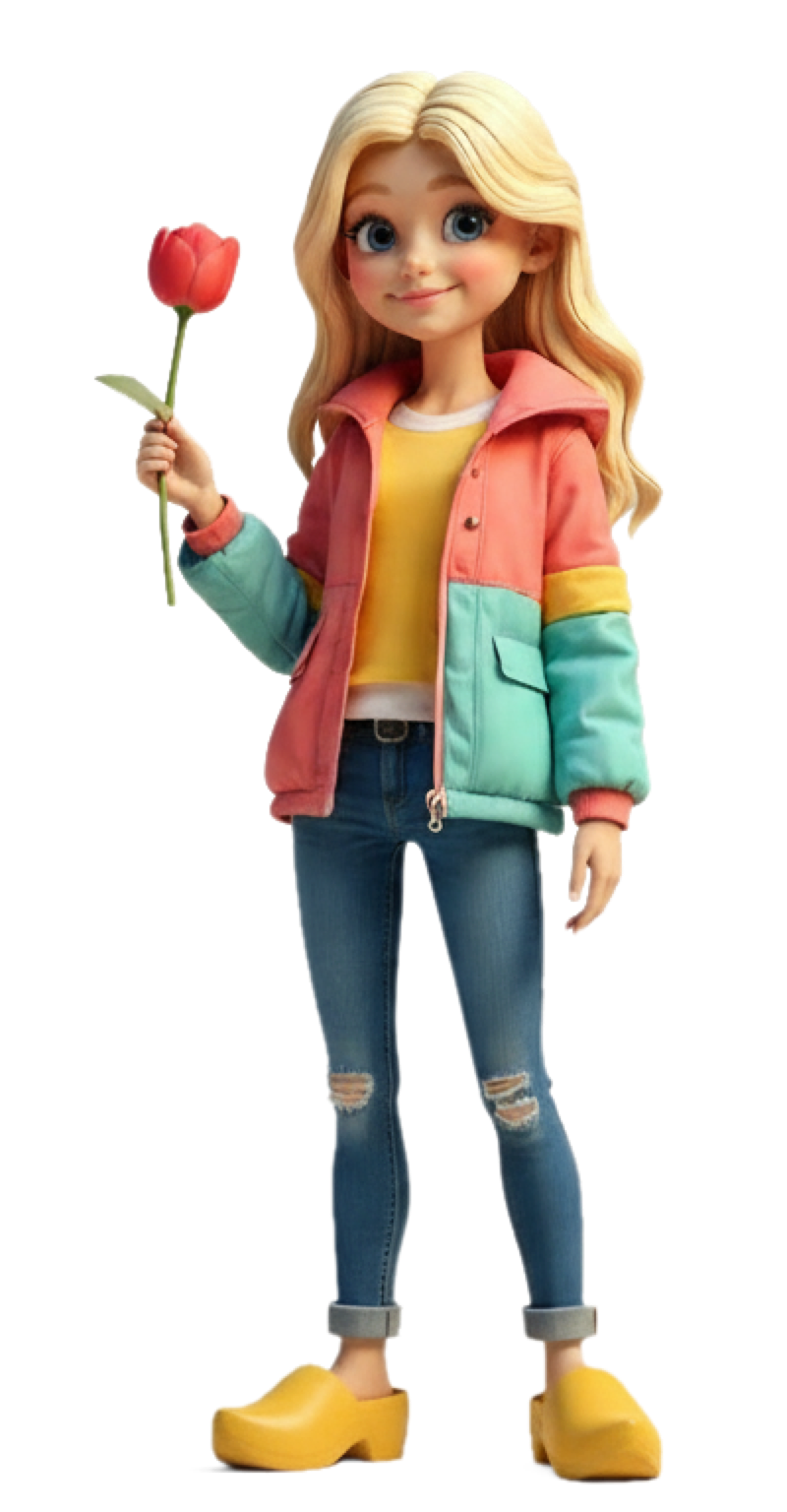 Maaike your local tourguide  wearing Dutch wooden shoes. Girl in Clogs Holland